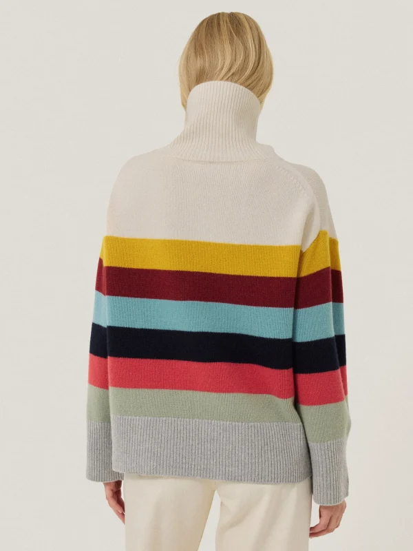 Jigsaw Wool Multi Stripe Turtleneck