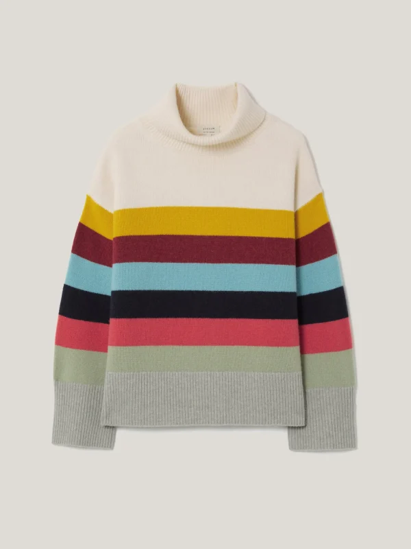 Jigsaw Wool Multi Stripe Turtleneck