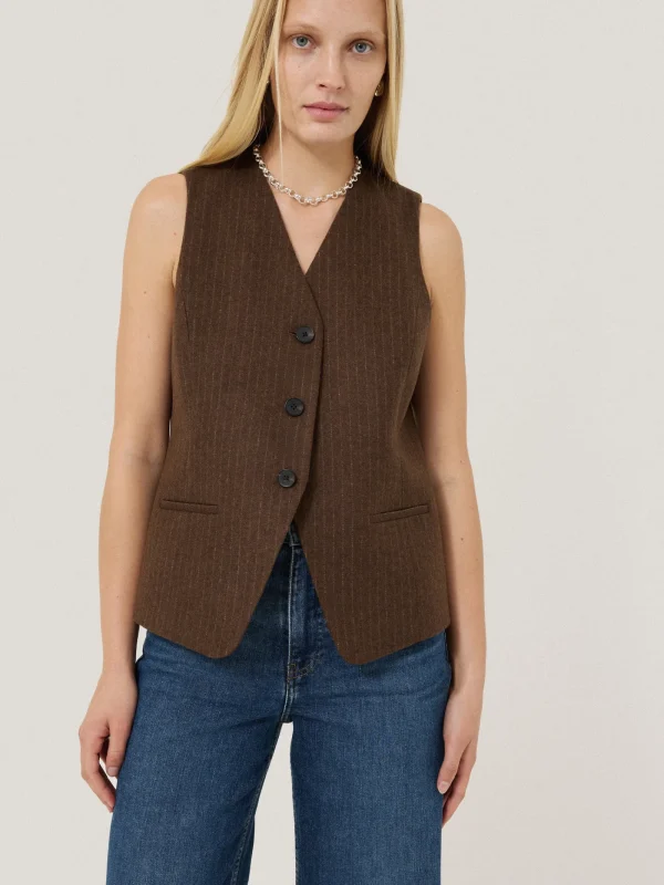 Jigsaw Wool Pinstripe Waistcoat