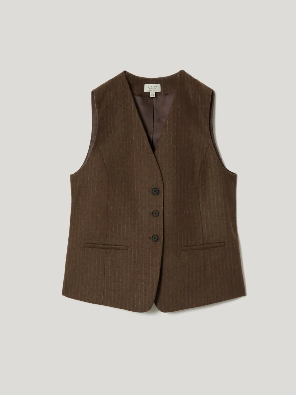 Jigsaw Wool Pinstripe Waistcoat