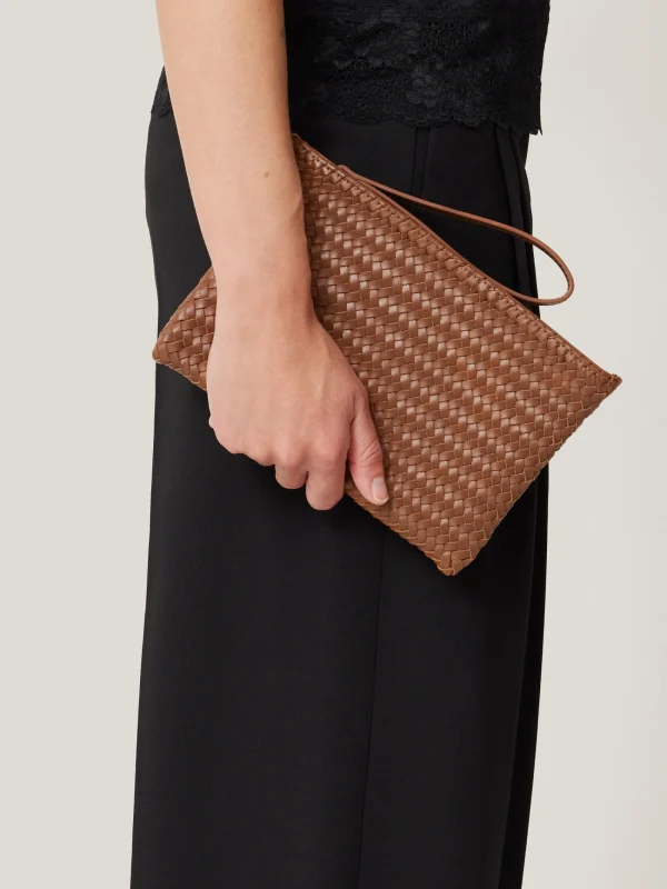 Jigsaw Woven Leather Pouch