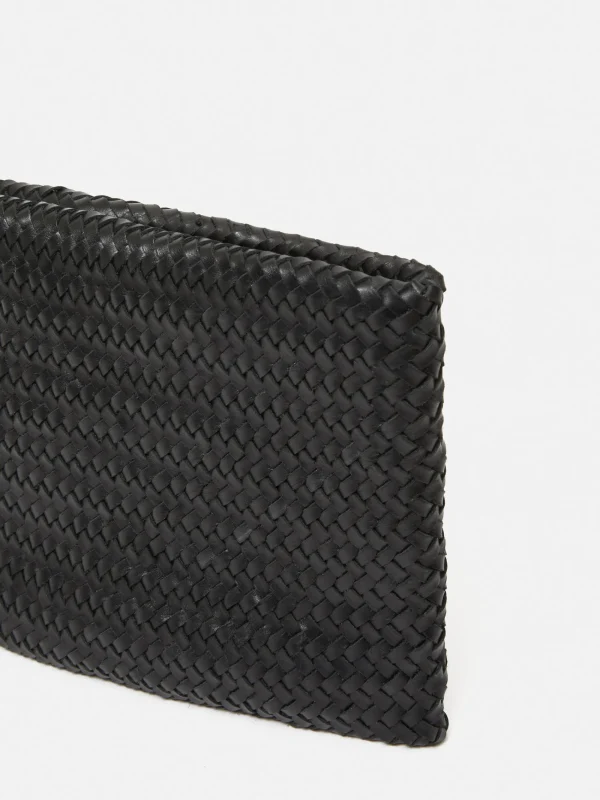 Jigsaw Woven Leather Pouch