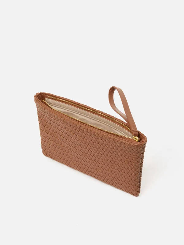 Jigsaw Woven Leather Pouch