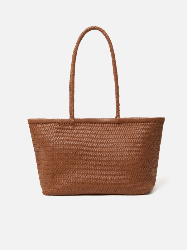 Jigsaw Woven Leather Tote Bag