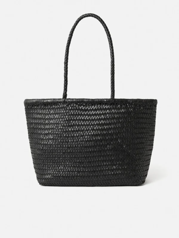 Jigsaw Woven Leather Tote Bag